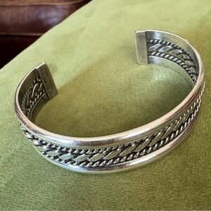 Vintage Tahe Navajo sterling silver cuff bracelet